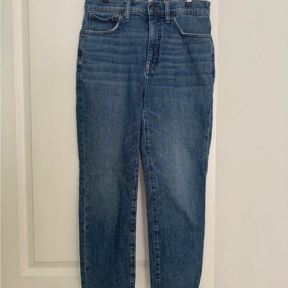 Madewell women’s medium wash classic straight leg denim jeans pants size 28